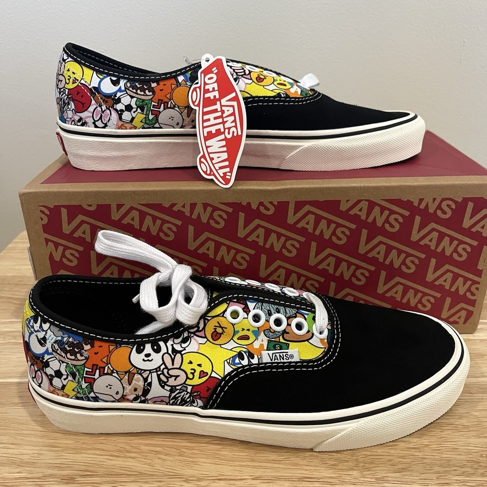 Vans x Atmos Authentic OLD SKOOL EMOJI‎ Black Men's 7 Women's 8.5 New In Box